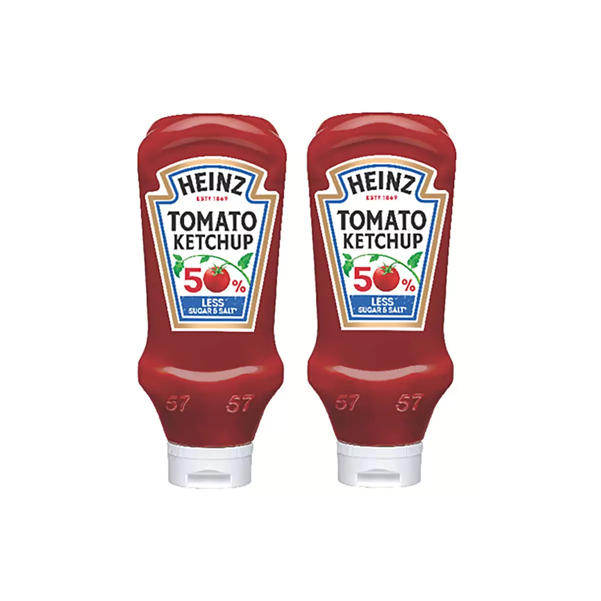 Heinz Tomato Ketchup 50/50 2 x 880g reduced sugar and salt