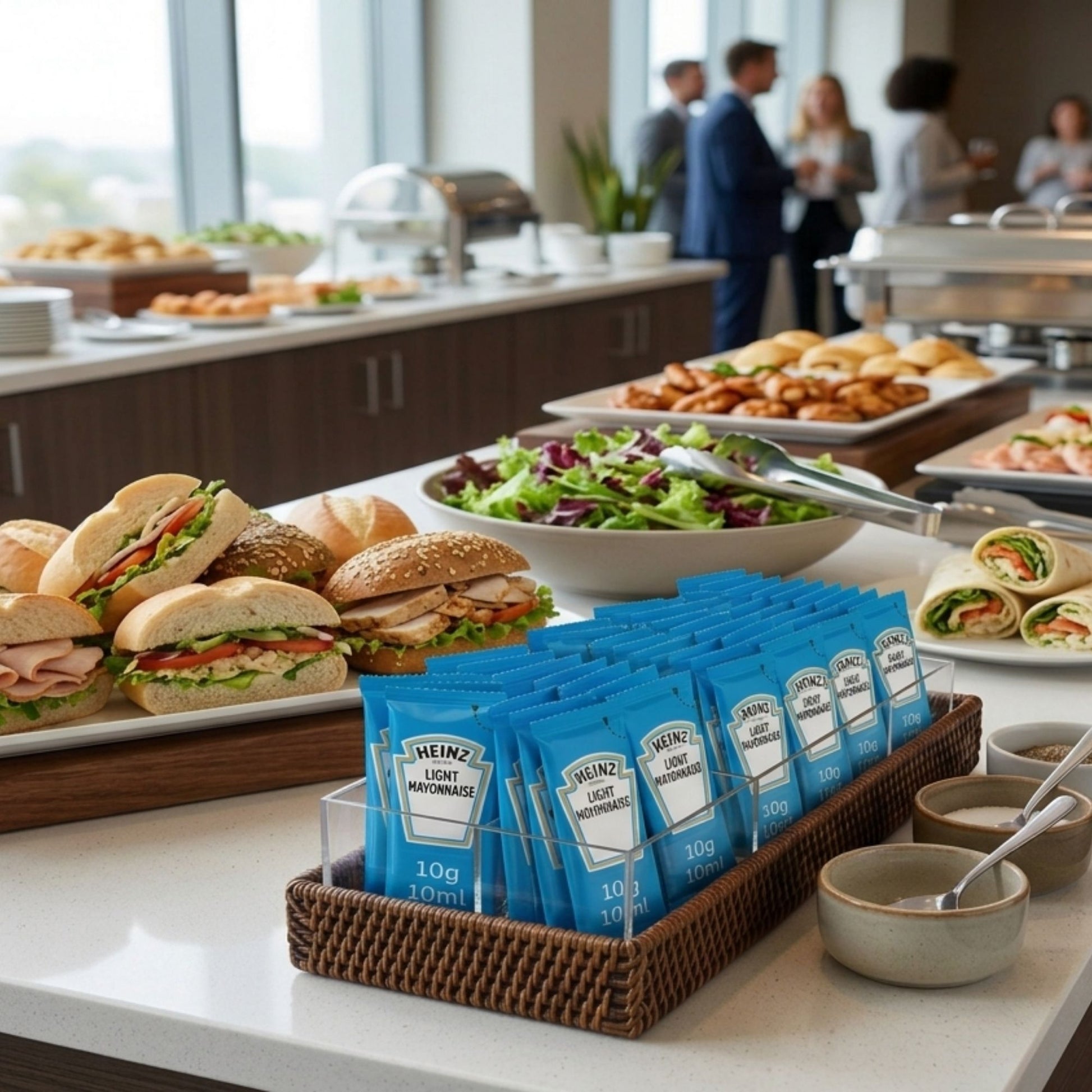 Portion controlled mayonnaise sachets for catering
