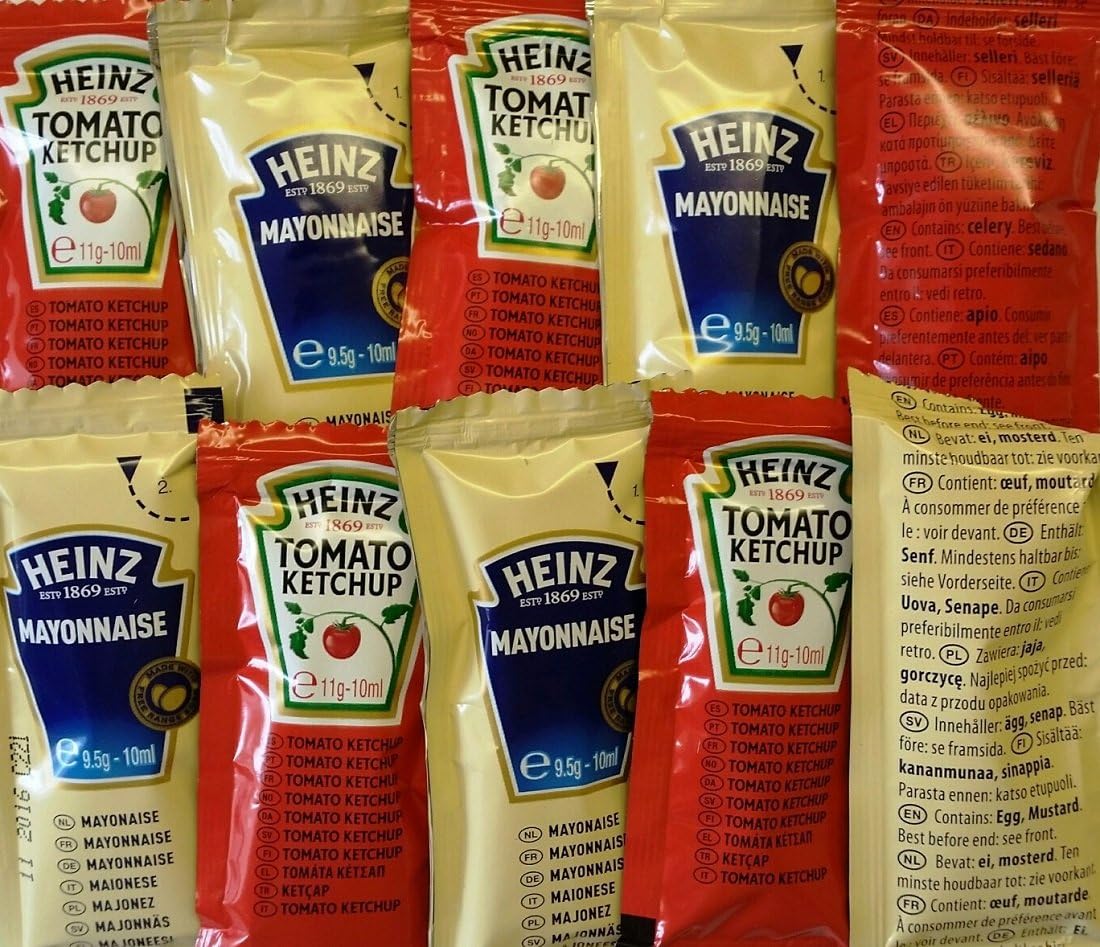 heinz ketchup and mayonnaise sachets 24 pack