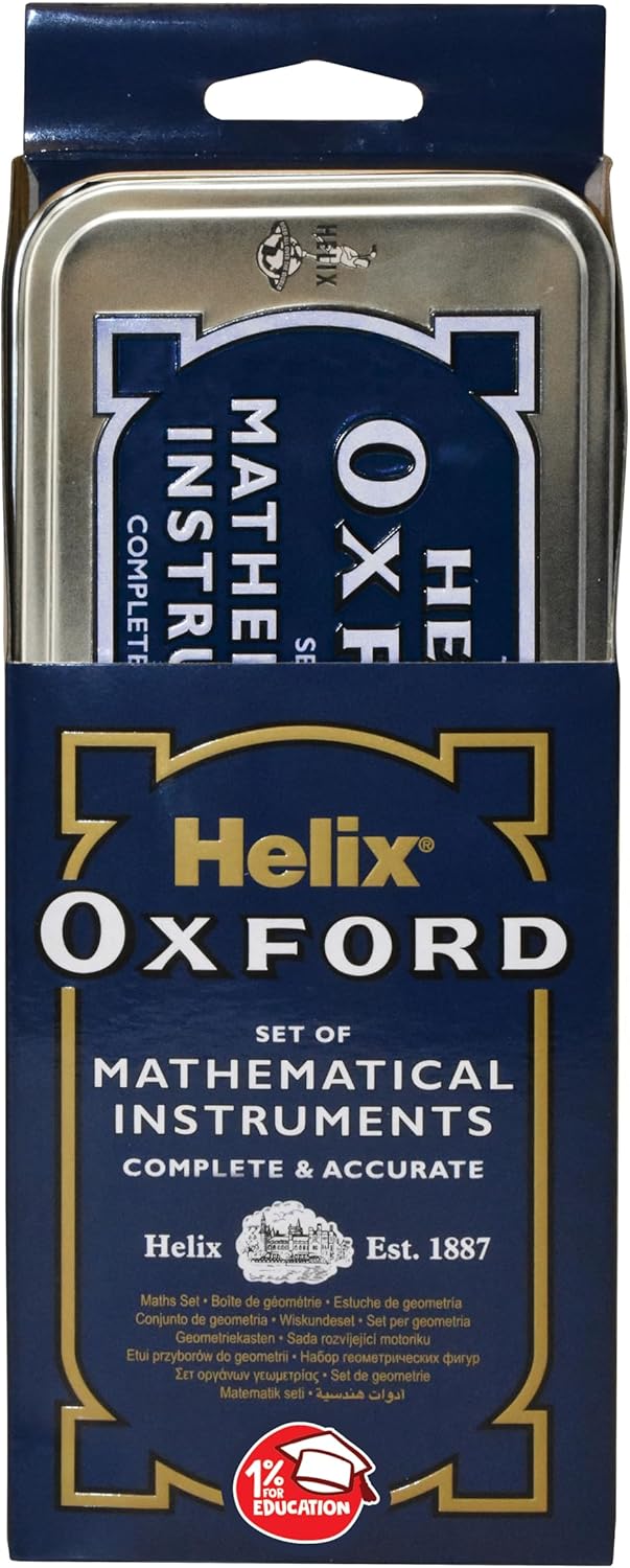 Durable Oxford tin with maths essentials