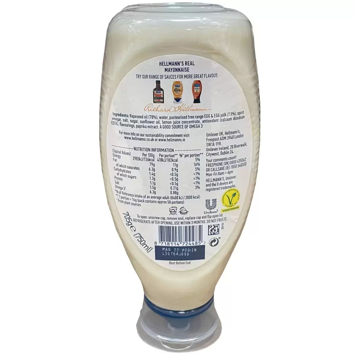 Vegetarian Hellmann's Real Mayonnaise