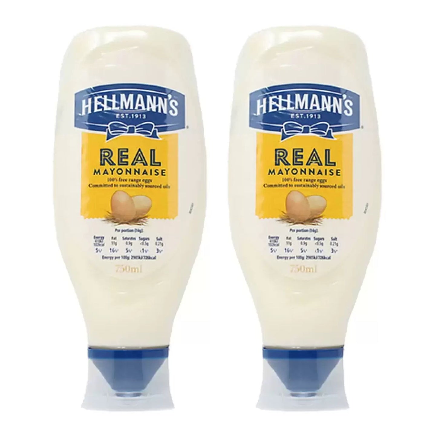 Hellmann's Real Squeezy Mayonnaise 2 x 750ml