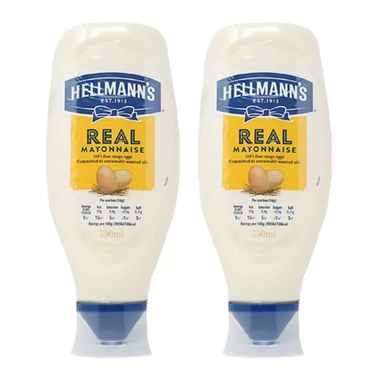 Hellmann's Real Squeezy Mayonnaise 2 x 750ml