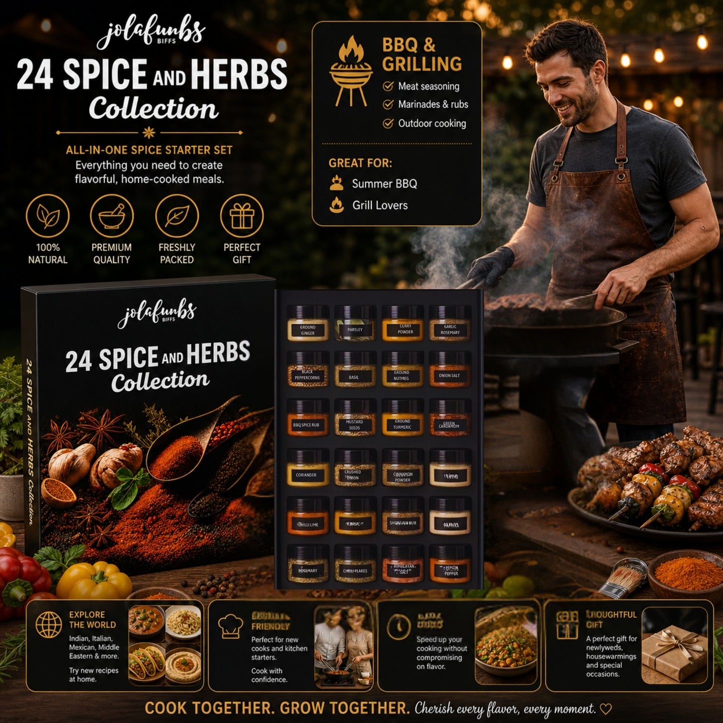 BBQ rubs herbs and spices gift box for food lovers