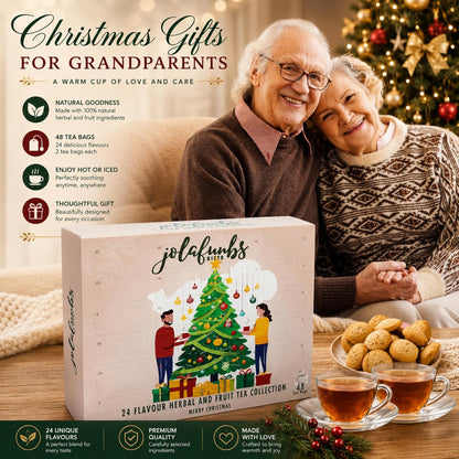 JOLAFUNBS tea advent calendar with festive Christmas box