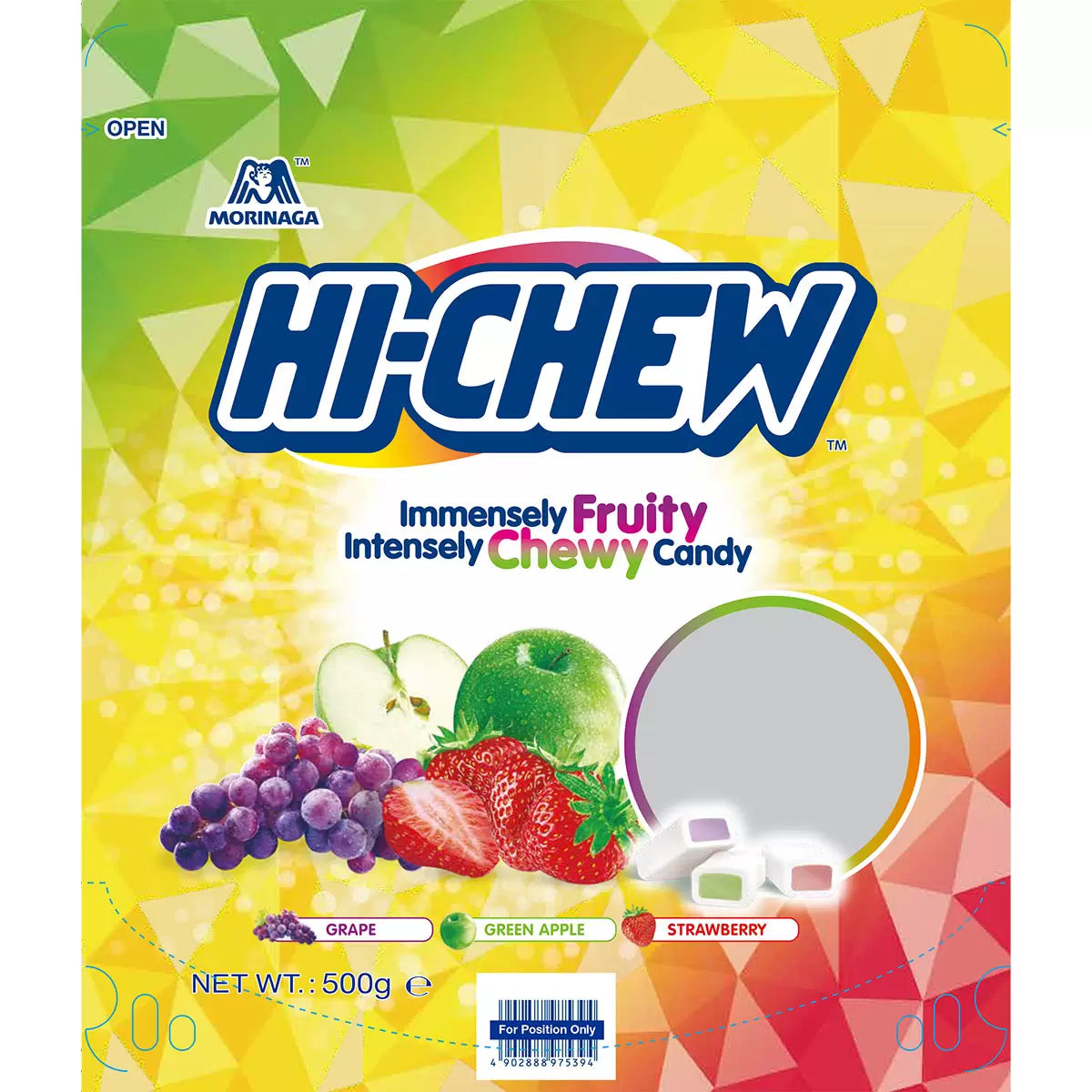 Hi-Chew assorted chewy sweets 500g bag with fruity flavours