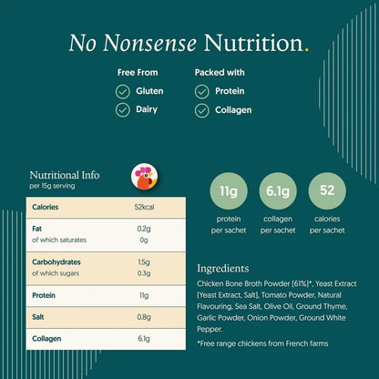 High protein bone broth powder for gut, skin, and joints