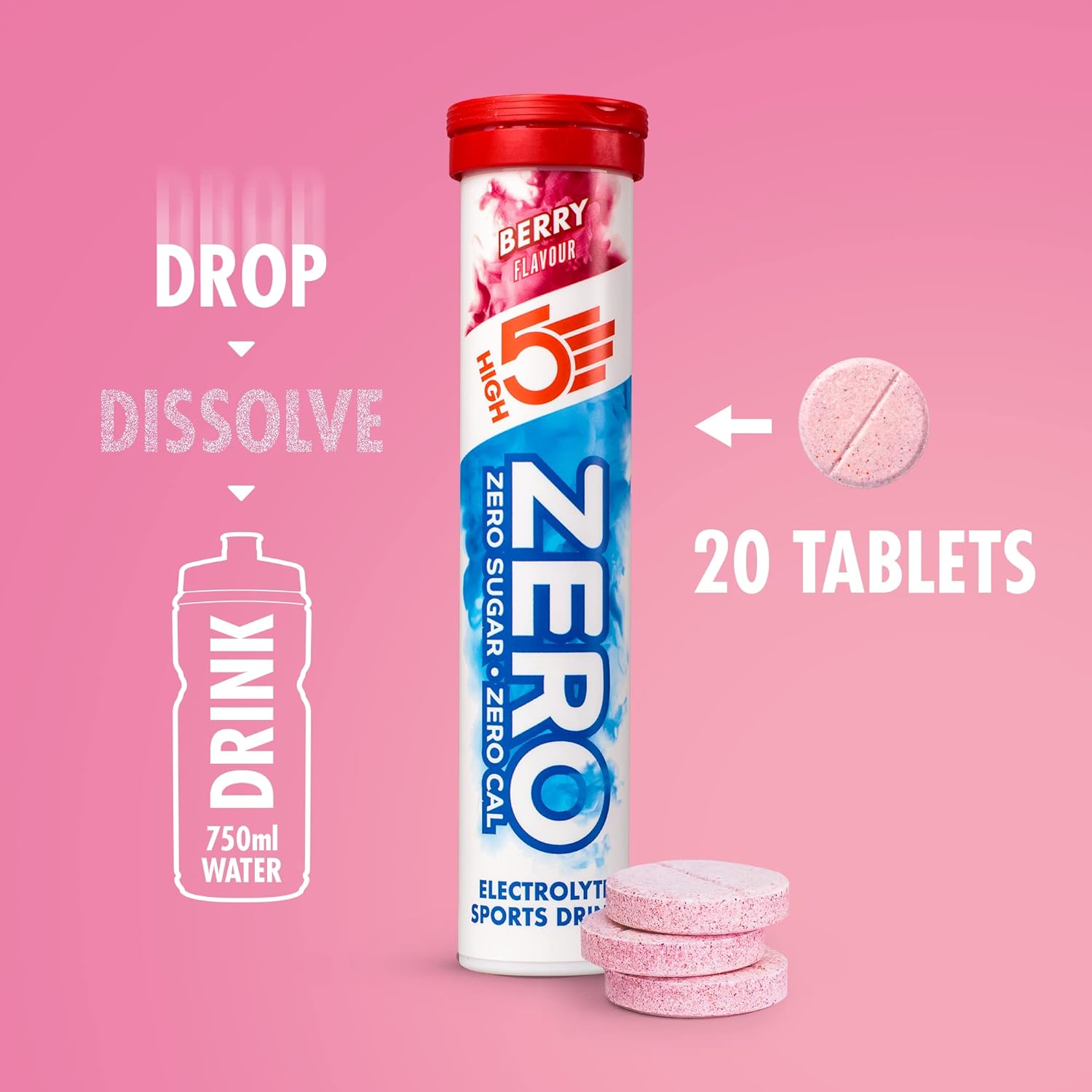 HIGH5 ZERO Electrolyte Tablet for hydration with berry flavour and 0 calories