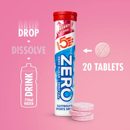 HIGH5 ZERO Electrolyte Tablet for hydration with berry flavour and 0 calories