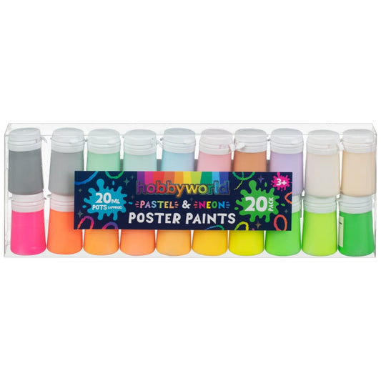 Hobby World Rainbow Poster Paints Pastel and Neon