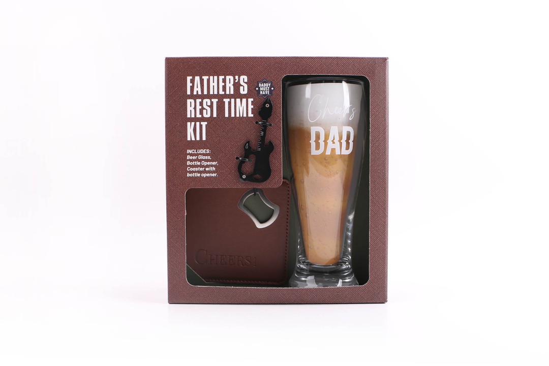 Ideal gift set for home bar setups with beer glass and tools