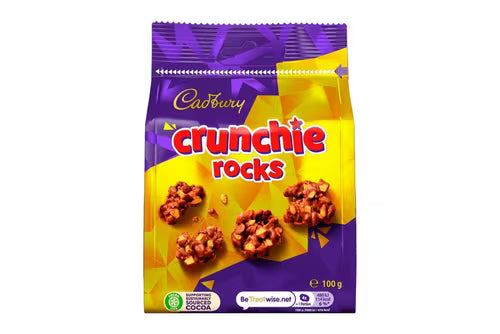 Milk chocolate snack bites with crunchy cereal texture