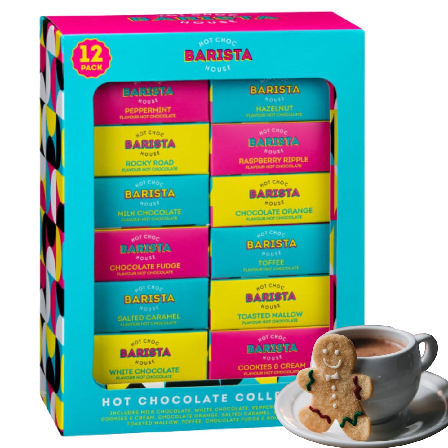 Hot Choc Barista House 12pk assorted hot chocolate gift set