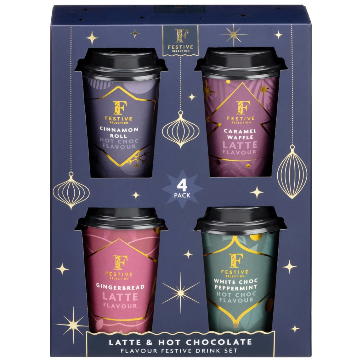 Hot Chocolate and Coffee Selection 4 pack festive gift set