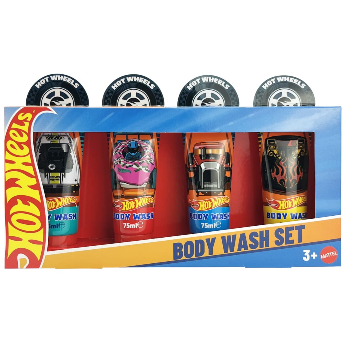 Hot Wheels Body Wash Set 4pcs for kids with colourful designs