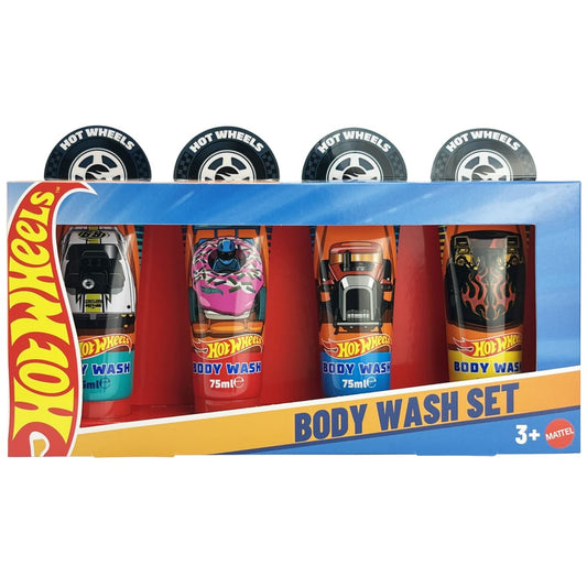 Hot Wheels Body Wash Set 4pcs for kids with colourful designs