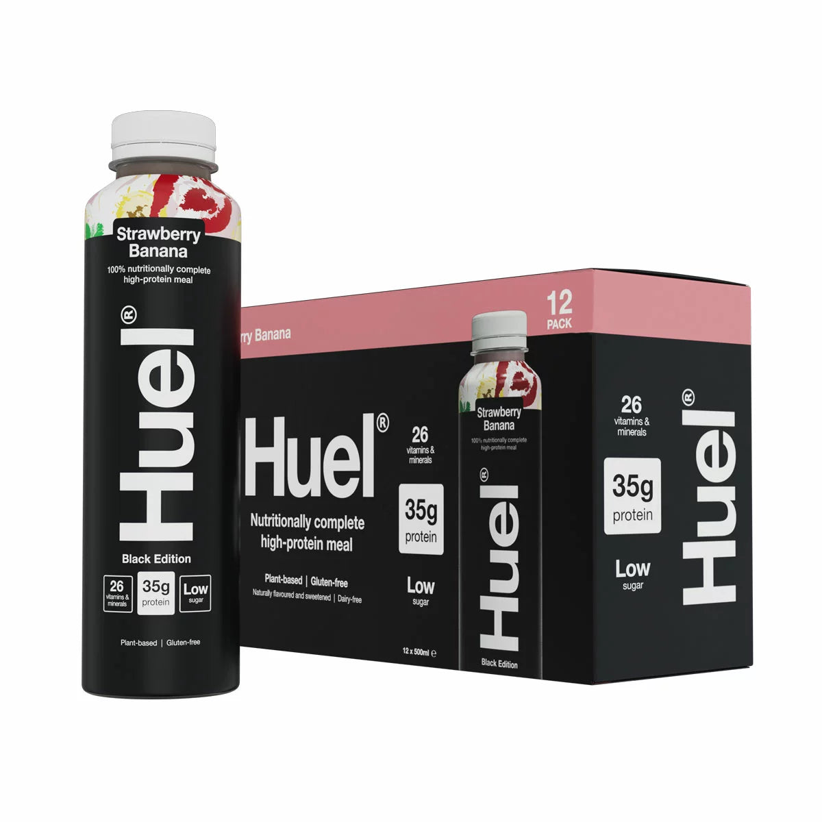 Huel Black Edition Strawberry & Banana Meal Drink 12 x 500ml
