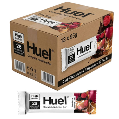 Huel Dark Chocolate Raspberry Complete Nutrition Bars 12 x 55g