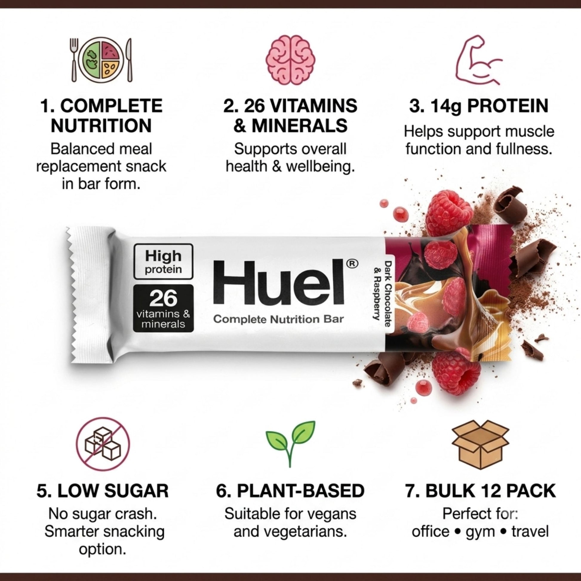 Complete nutrition bars with 26 vitamins and minerals