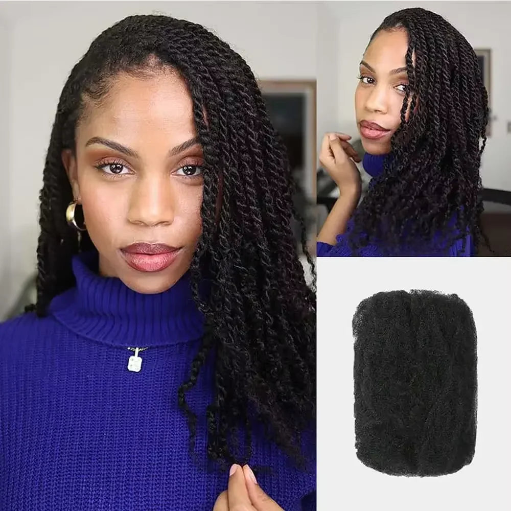 Afro kinky curly bulk hair 50g human hair bundle