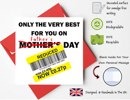 Funny Father’s Day card from son or daughter with bold humour — perfect for playful fathers day presents for Dad