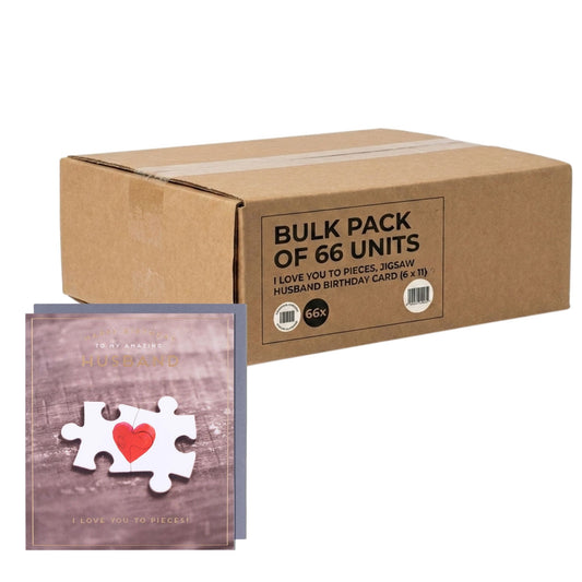 Husband birthday jigsaw cards 66 pack foil finish