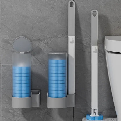 Disposable toilet cleaning tool set