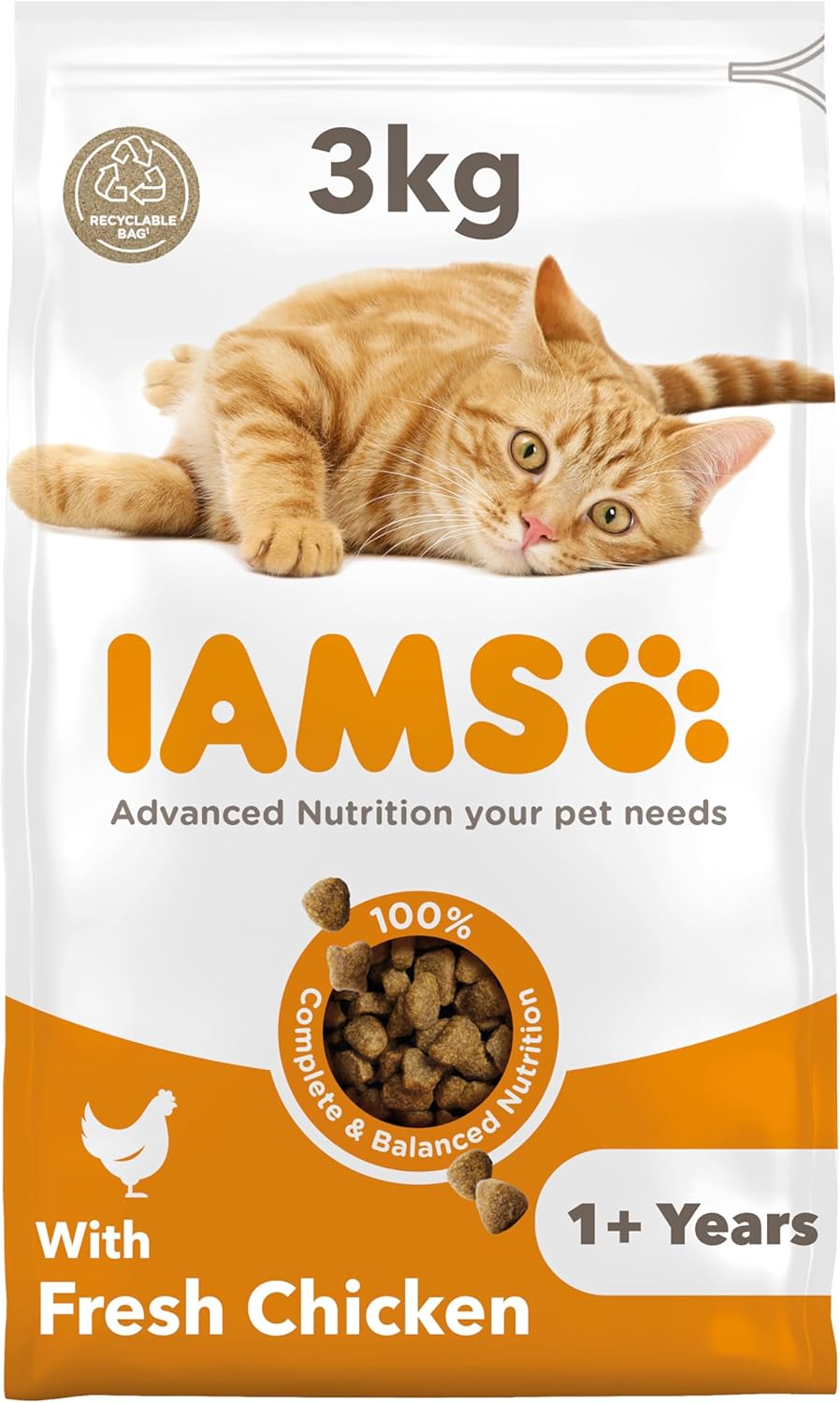 iams dry cat food with chicken for adult cats