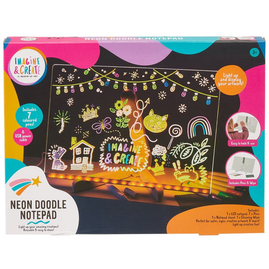Imagine & Create Neon LED Doodle Notepad Set 11 Piece