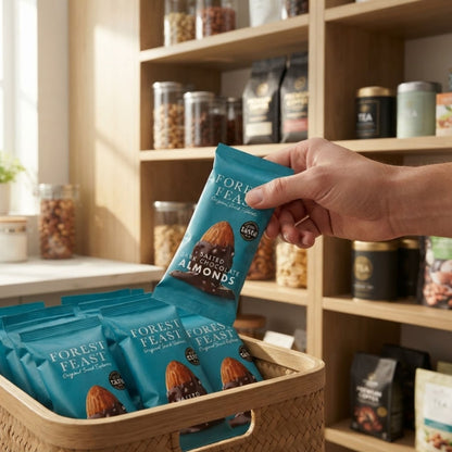 Premium dark chocolate almond treats