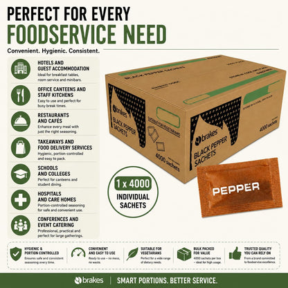 Bulk catering black pepper portions
