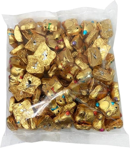 Gold foil wrapped chocolate bunny party treats