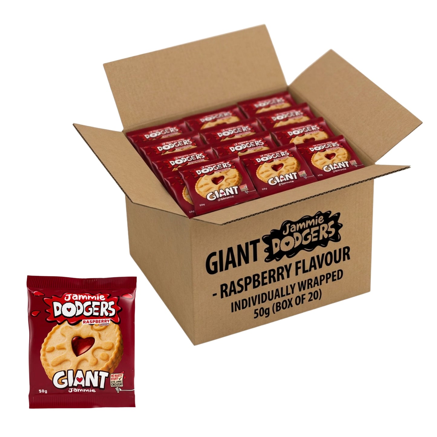 Individually wrapped shortcake biscuits with fruit jam filling