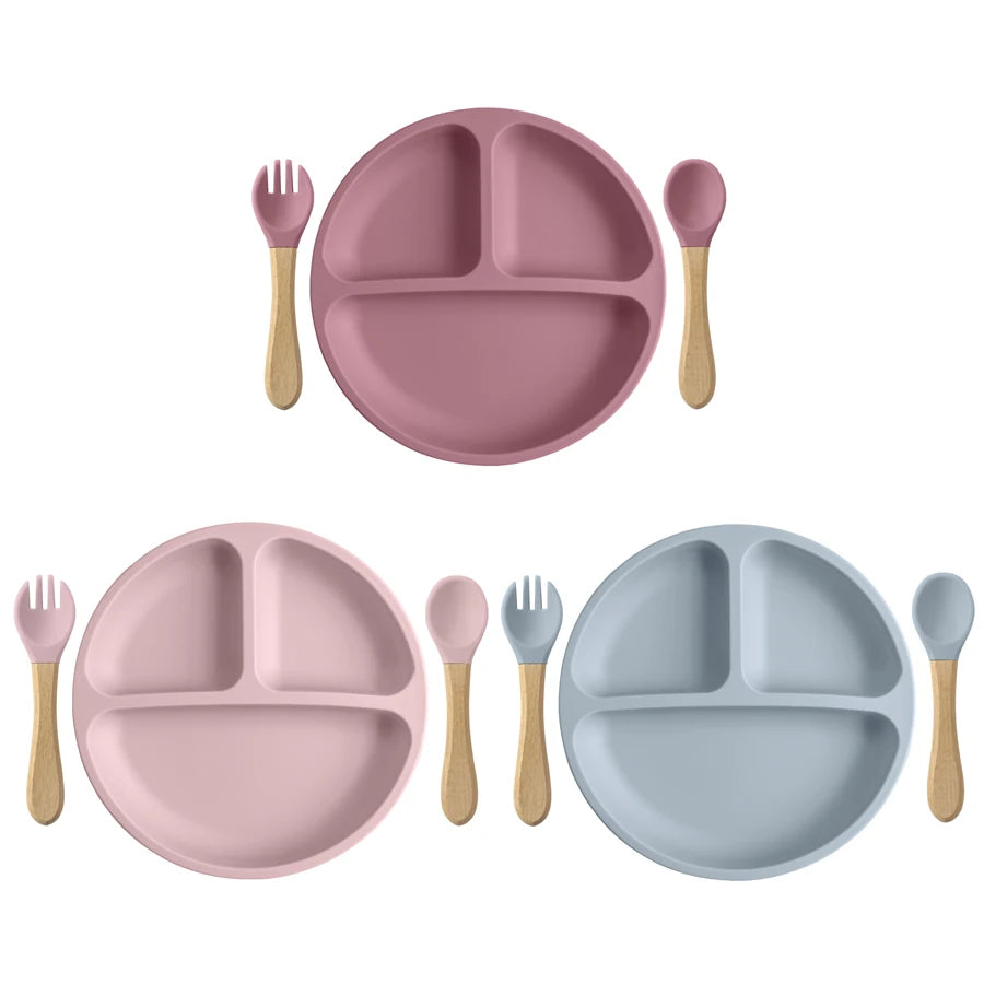 Reusable silicone baby dining set for home use