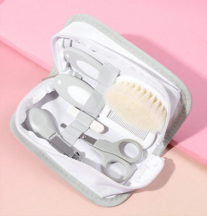 Portable baby care set with comb scissors and nail trimmer