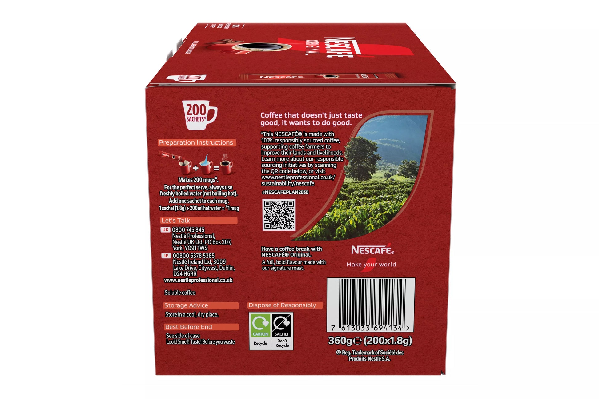 instant coffee sachets for workplace or personal use
