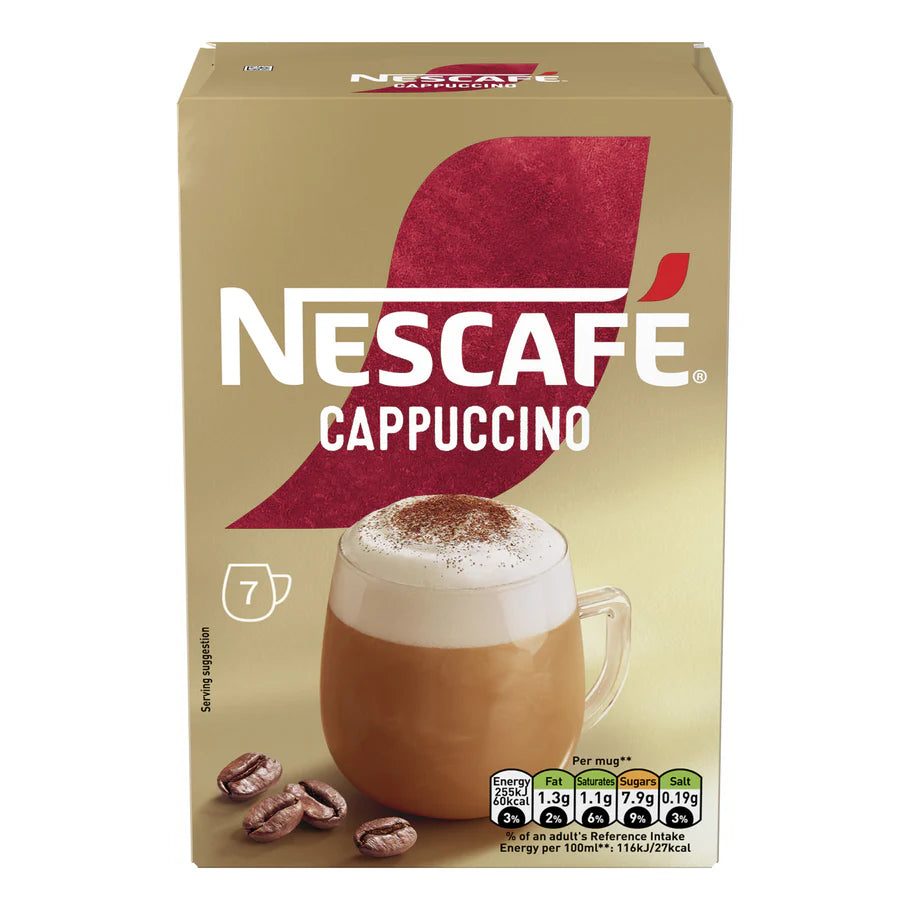 Instant cappuccino coffee with creamy froth