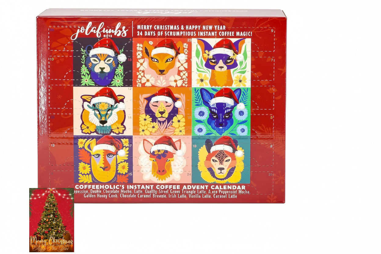 Instant coffee advent calendar with 24 sachets