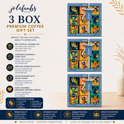 Ready to gift instant coffee box with ribbon