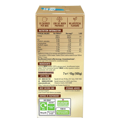 Frothy decaf coffee drink