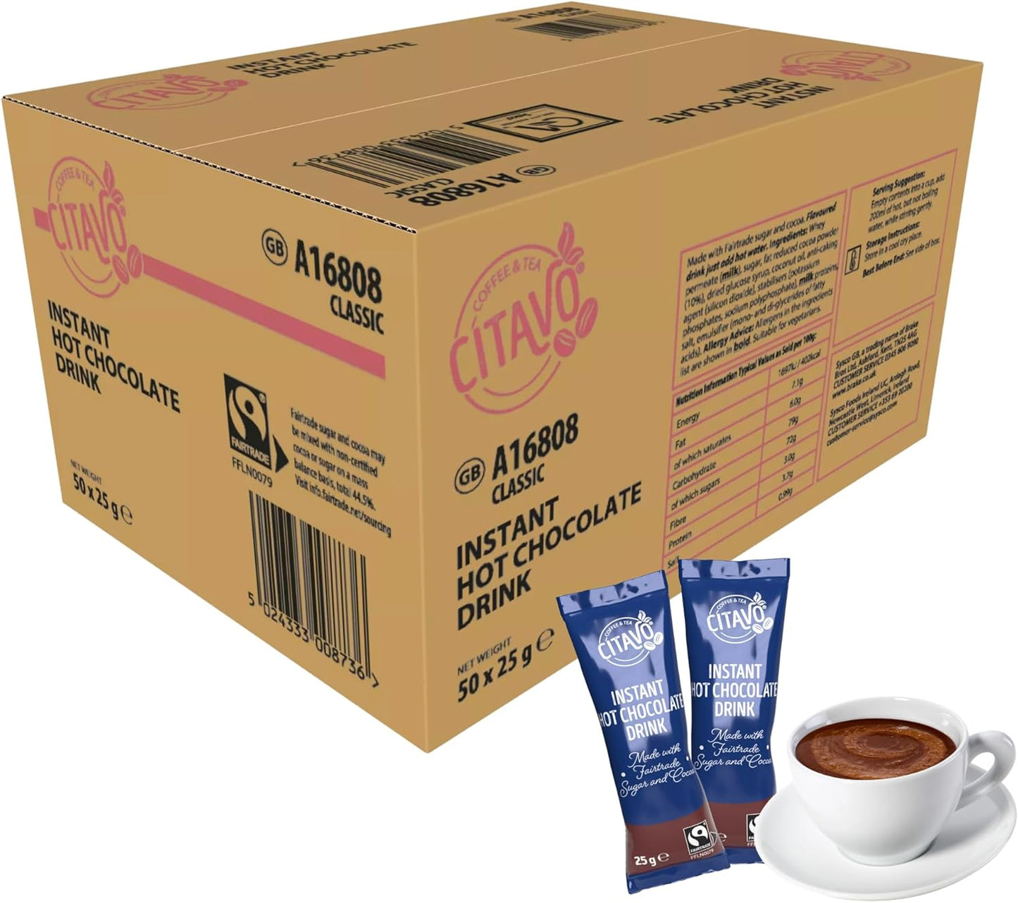 Bulk pack of instant hot chocolate sachets