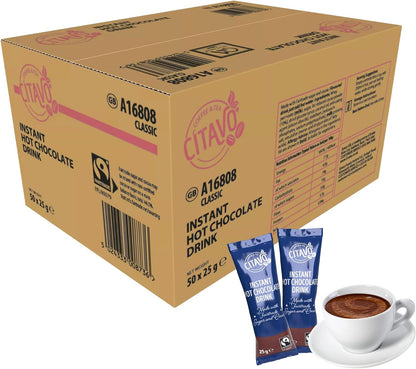 Bulk pack of instant hot chocolate sachets