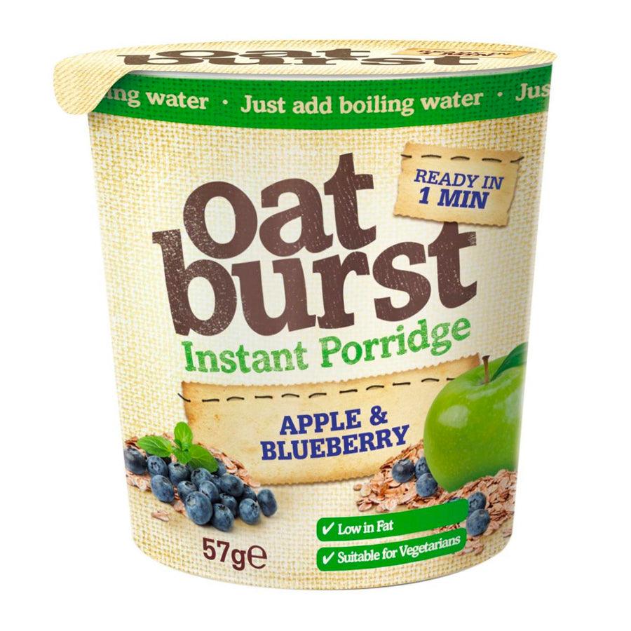 Individually portioned oatburst pots with apple and blueberry