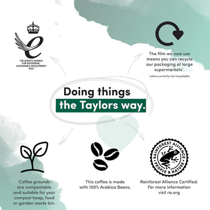Taylors coffee roasted for rich, deep character