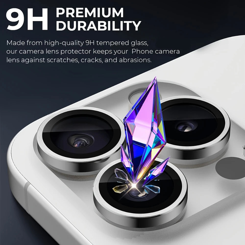 Protective glass guard for iPhone camera lenses