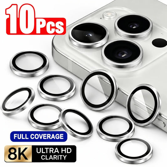 10 piece HD tempered glass camera lens protectors for iPhone