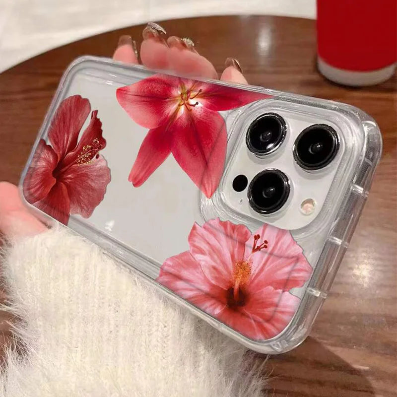 Slim floral protective case for iPhone smartphones
