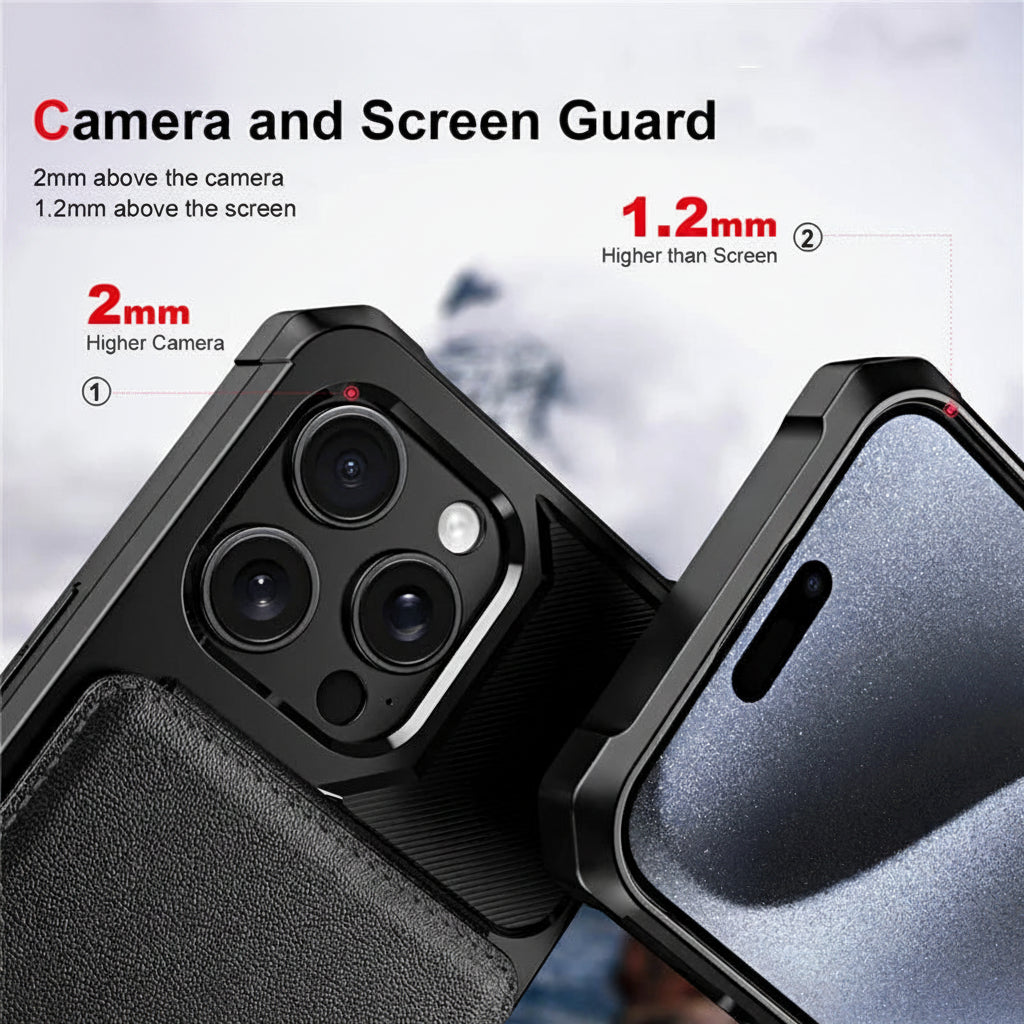 Shockproof iPhone case with secure card storage pocket