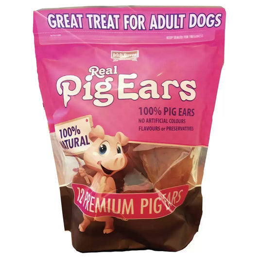 Irish Rover Pig Ears natural dog treats 12 pack