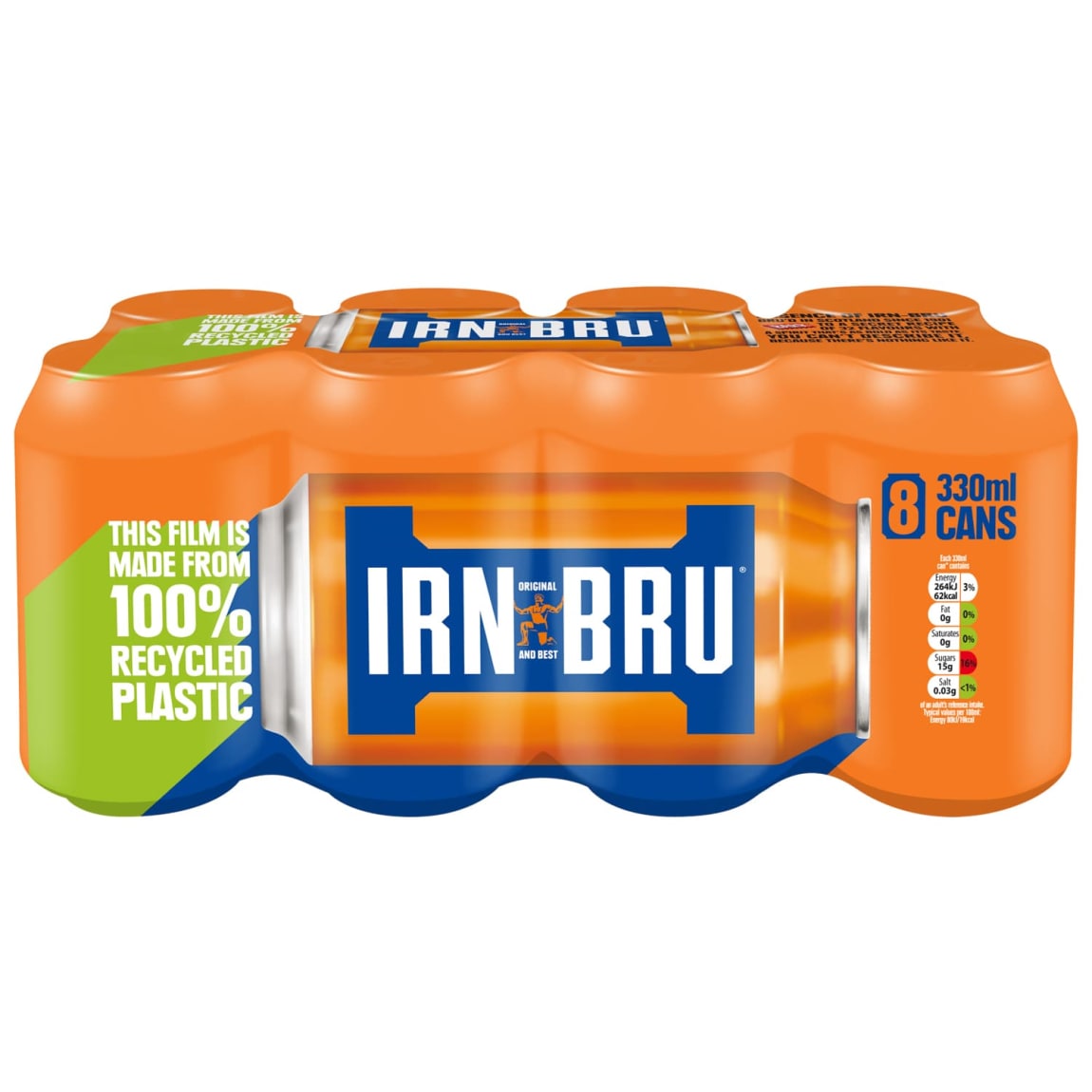 Irn-Bru Original soft drink 330ml cans pack of 8